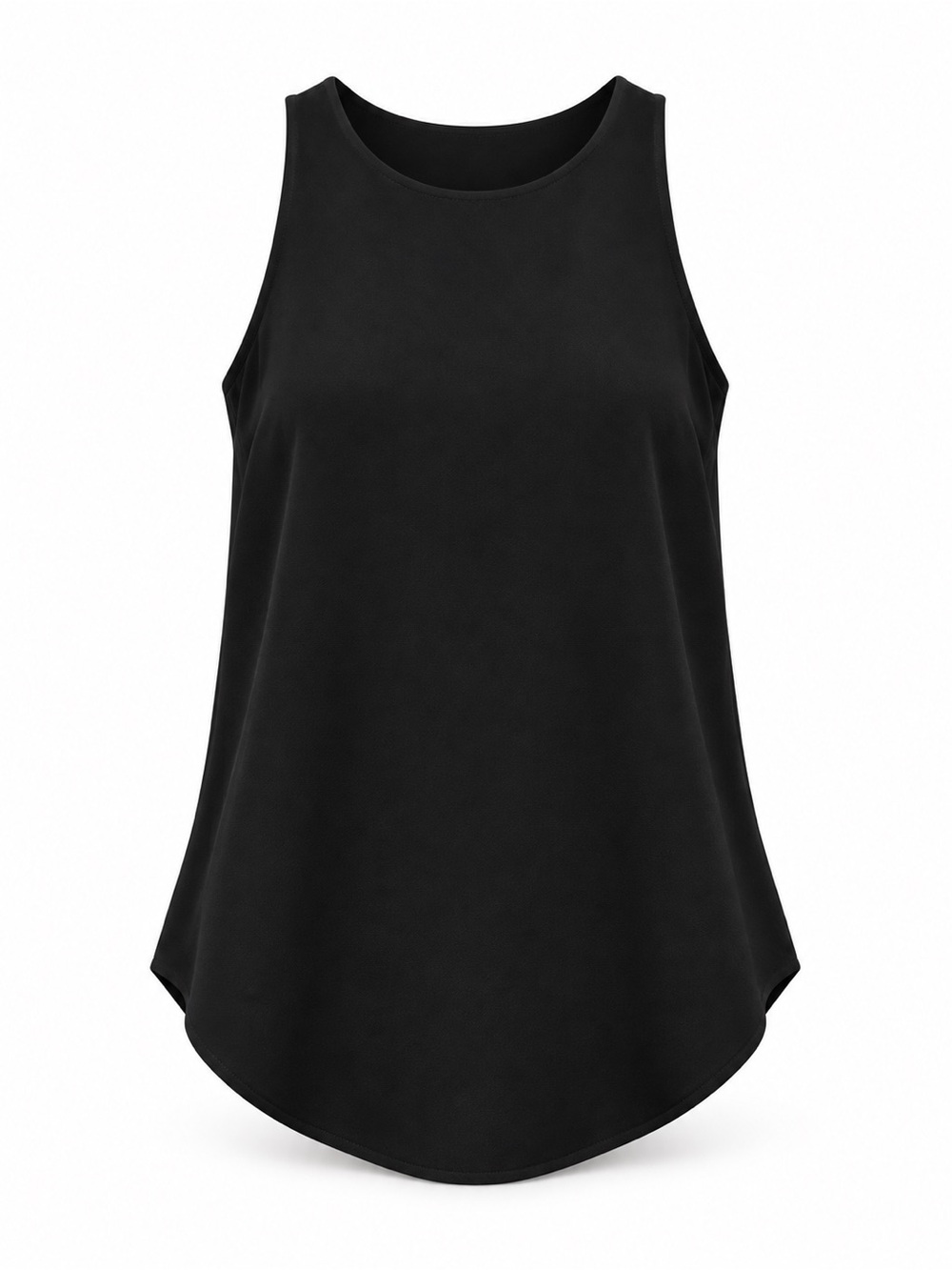 Aritzia Wilfred Curved Hem Black Sleeveless Japanese Crepe Top S